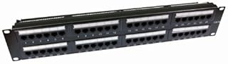 rhinocables CAT5e Network Patch Panel Rack Holder Mountable RJ45 Ethernet Hub for 19" Racks for Wiring, Cables and Network Management (24 Port)
