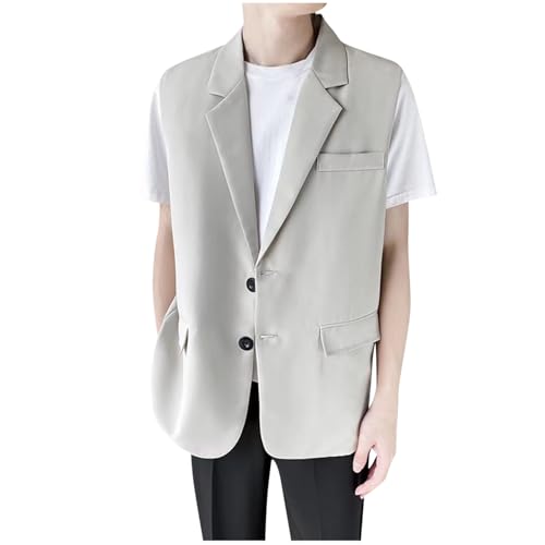 Men's Suit Vest Business Formal Dress Waistcoat Slim Fit Vests for Men with 2 Pocket for Suit or Tuxedo Wrinkle-Free