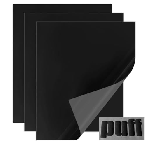 Tvinyl Warehouse Black Puff Vinyl Heat Transfer for T-Shirt
