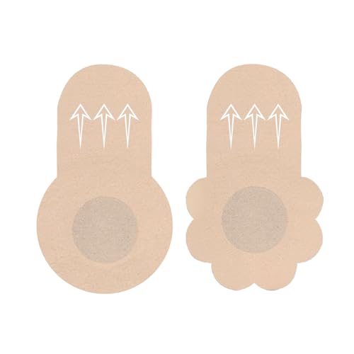 40 Pieces Disposable Pasties Nipple Covers with Lift, Invisible Nipple Petals Beige