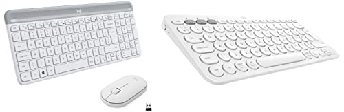 Image of Logitech MK470 Slim Wireless Keyboard and Mouse Combo - Modern Compact Layout & K380 Wireless Multi-Device Bluetooth Keyboard for Windows, Apple iOS, Apple TV