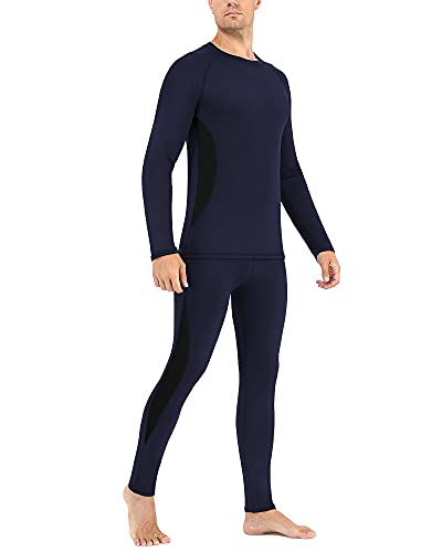 Joalena Thermal Underwear for Men Fleece Lined Long Johns Warm Undershirt Cool Dry Bottoms Long Sleeves Shirt & Leggings Set Compression Base Layer for Winter Camping Running