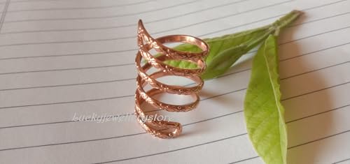 Real Copper finger splint double Wrab rings, Arthritis Health Copper Ring Ladies Fingers Thumb Jewelry, Handmade ring for men women, Splint Ring for PIP or DIP Joint,4