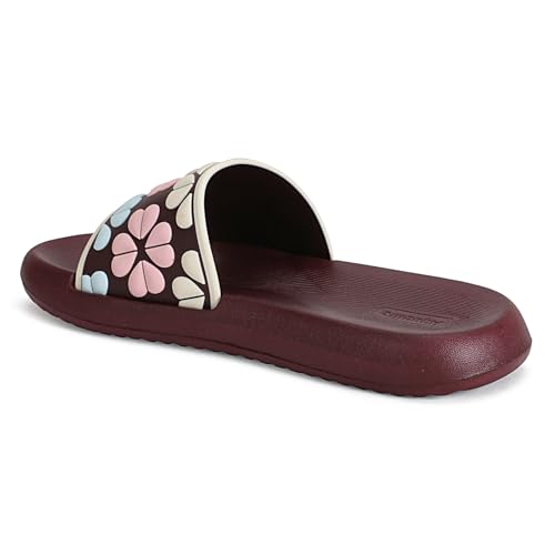Image of Aqualite Women's Slides Slippers | Slip-On Flat Base Flipflop for Women | Anti-Skid Sole, Lightweight Comfort for Daily Home & Outdoor Wear | Casual Ladies Sandal