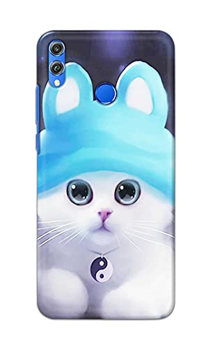 Image of Chinese Cutie Kitten Cat Big Eyes Lovely Girl Ears Hard Back Case Cover for Honor 8X, JSN-L11, JSN-L21, JSN-L22, JSN-L23 Back Cover -(J5) VNS2221