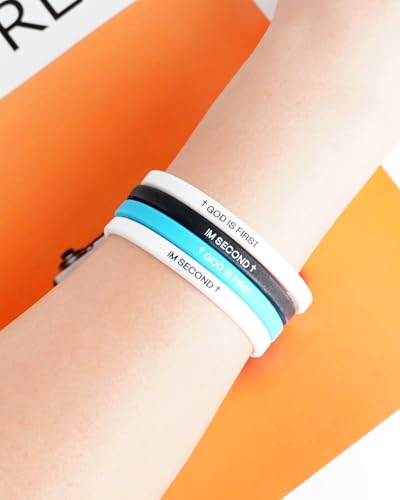 God Is First I Am Second Bracelets Unique Bible Faithful Inspired Rubber Jeaus Bracelets Christian Religious Stretchy Silicone Cross Wristband for Women Men2