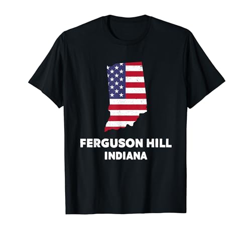 Distressed Patriotic USA Flag Ferguson Hill, Indiana T-Shirt