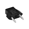 OcioDual Adaptador Corriente Enchufe Americano de Estados Unidos EEUU USA a Clavija Europa Europlug 2 Pin EU F/M Negro Conversor