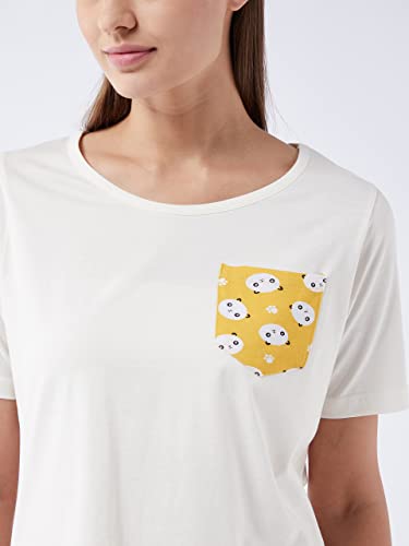 Image of Miss Chase Women's White Round Neck Short Sleeves Printed Regular Length T-Shirt