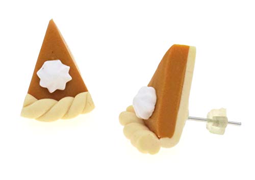 Thanksgiving Fall Season Pumpkin Pie Polymer Clay Stud Earrings2
