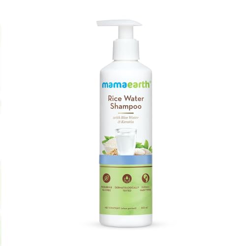 Image of Mamaearth Rice Water Shampoo with Rice Water & Keratin For Damage Repair - 250 ml | Reduces Split Ends | Prevents Breakage