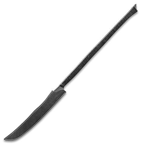 Forged Warrior Jungle Beast Short Sword Spear- Ultratough High Carbon Spring Steel Genuine Leather Handle (42 inch Spear)