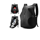 WEPLAN Motorcycle Backpack Mens Waterproof Motorcycle Rucksack Motorbike Helmet Bag Backpack Mens Womens Motorbike Rucksack with Large Capacity,Black