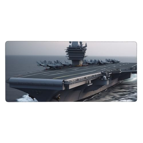 Tapis de souris de jeu XXL 90x40 cm avec motif porte-avion pour setup pc