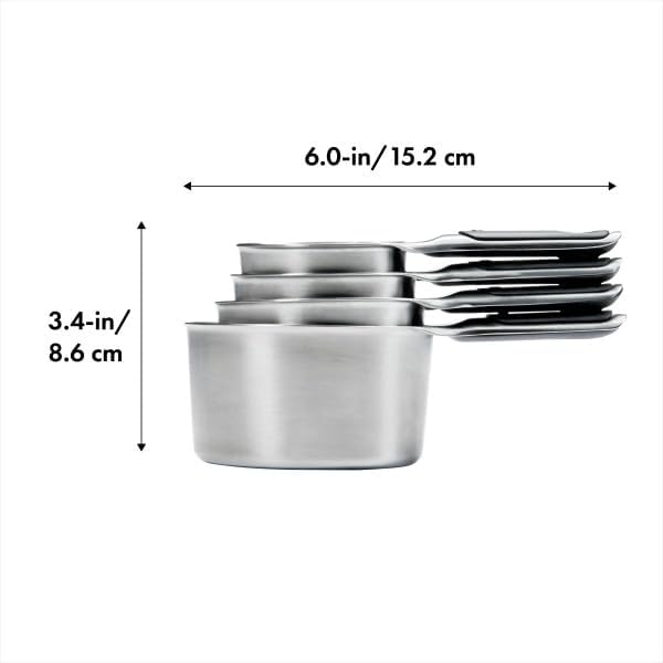 OXO Good Grips Juego de 4 Tazas Medidoras de Acero Inoxidable con Imanes miniatura 2