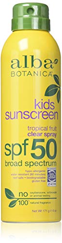 Alba Botanica Spf50 Sunscreen Kids 6 Ounce Clear Spray (177ml) (2 Pack)