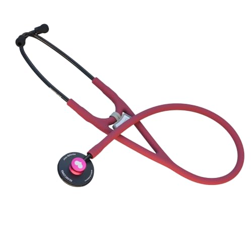 Image of Cardiology Grade Single Head Steel Stethoscope 31Burgundy | High-sensitivity Single Head, Tuneable, Anti Noise, Acoustic Diaphragm, Stainless Steel Performance, Value