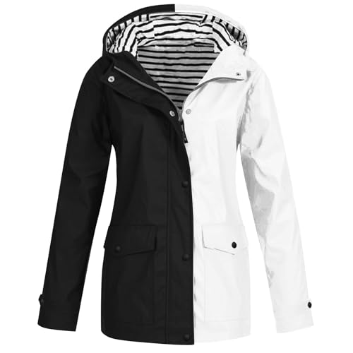 Manteau de pluie pour femme long doublé chaud contre la tempête