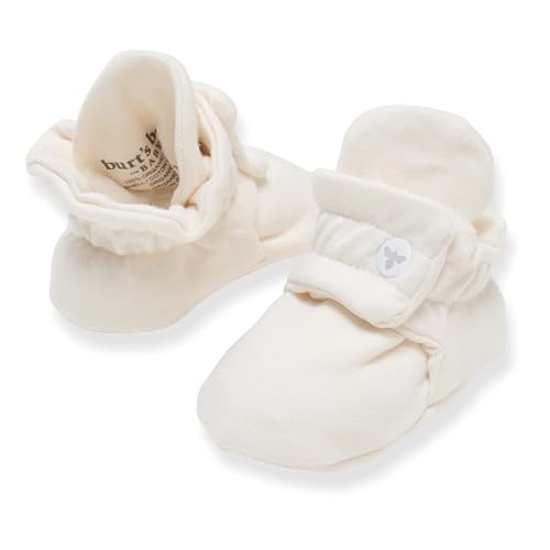 Burt's Bees Baby Girls Booties Organic Cotton Newborn Essentials Shoes, Gender Neutral Color for...