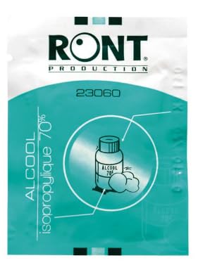 RONT Lot de 20 Lingettes Alcool Isopropylique 70%