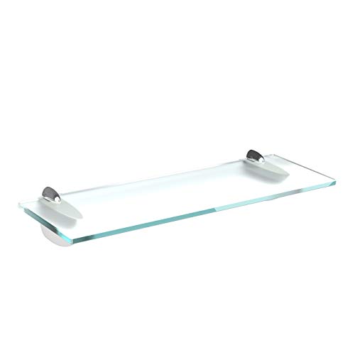 Preisvergleich Produktbild Glasregal 900x120x8mm / Mattglas + Halterung C - Chrom glanz optik