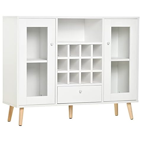 HOMCOM Aparador Buffet de Cocina con Botellero y Armarios Cover