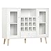 HOMCOM Credenza Moderna da Cucina con Cantinetta Vini 12 Bottiglie, Cassetto e Armadietti in Legno 100x33x80cm Bianco