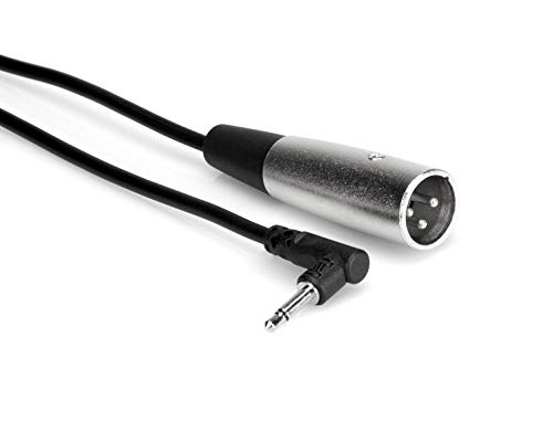 Hosa XVM-305M Camcorder Microphone Cable, Right-angle 3.5 mm TS to XLR3M, 5 ft