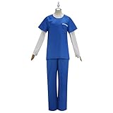 Hryuiew Polaris Costume Women Blue Prison Uniform Set Superhero Lorna Dane Polaris Cosplay Outfit for Halloween (Blue-3Pcs, Small)