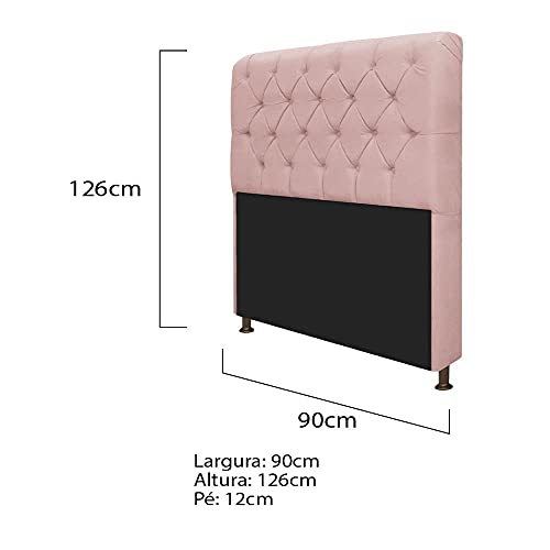 Kit Recamier Sofá Calçadeira Divã Félix 90 cm e Cabeceira Estofada Lady 90 cm Para Cama Box Solteiro