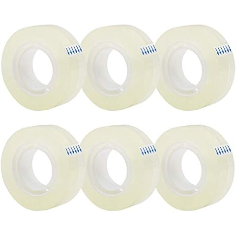 OWLKELA 6 Rolls Transparent Tape Refills, Clear Tape, All-Purpose Transparent Glossy Tape for Office, Home, School Cover