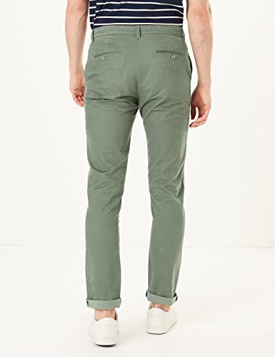 Image of Marks & Spencer Mens Solid Mid Rise Slim Fit Chinos