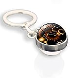 Llavero con Signo, Regalos para Mujeres y Hombres, llaveros de horóscopos de Cristal de cabujón de Doble Cara, Soporte para Llaves de Puerta de Coche para el hogar, Regalo de astrología