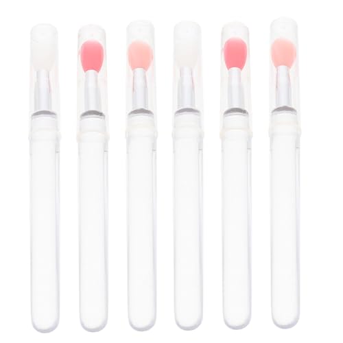 FOMIYES 6pcs Silicone Lip Makeup Brush Set Lipstick Applicator Lip Makeup Brushes Cover for Daily Use Makeup Applicators