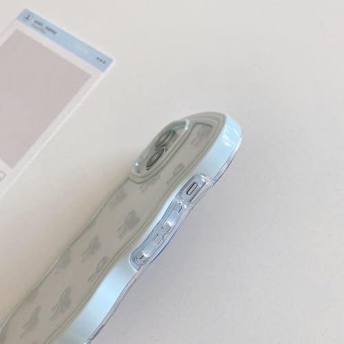 Coque iPhone 15 Pro transparente à motif nœud bleu clair QLTYPRI - 4