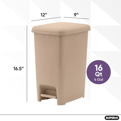 Caneca de Basura Beige con Pedal 4 Galones miniatura 2
