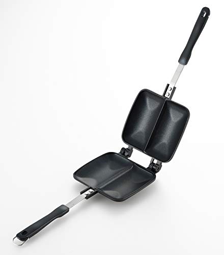 Yoshikawa SJ2703 Hot Sand Maker, For Gas Fire, Hot Double, Full Width 5.5 x Length 13.4 x Height 1.3 inches (14 x 34 x 3.2 cm), Black, Outdoor Camping