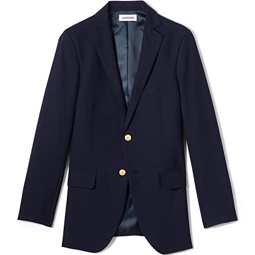 Lands' End School Uniform Men's Tailored Fit Hopsack Blazer3