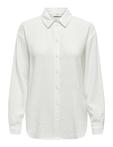 JdY Damen Jdytheis L/S Loose Shirt WVN Noos Hemd, Cloud Dancer, M EU