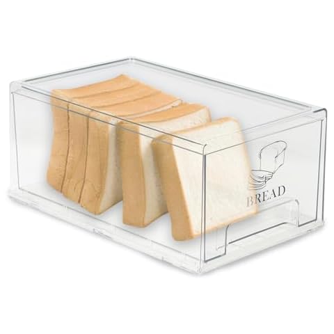Gzsekken Plastic Bread Bin with Drawer Cover