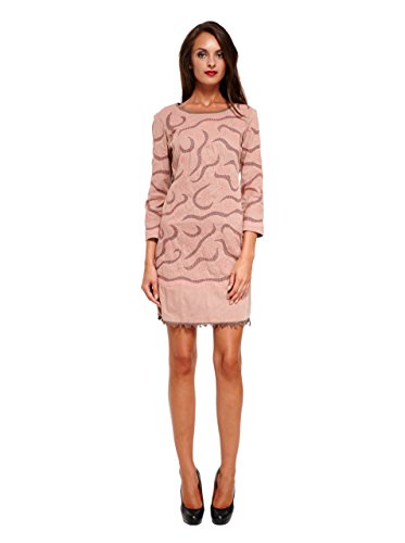 Almatrichi Vestido Bordados Rosa/Gris ES 46