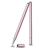 Caneta Stylus Capacitiva 2 em 1 Universal Para Telas Touch Tablets, smartphones e notebooks compatível com Apple, Samsung, Xiaomi, Motorola Sem Bateria, Sem Bluetooth Alta Precisão (ROSA)