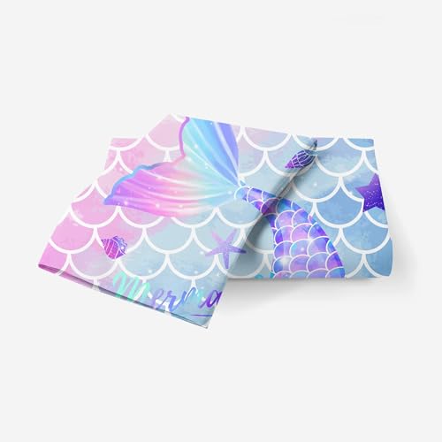 MUSOLEI Mermaid Bedding Set Girls Double Colorful 3D Mermaid Tail Blue Duvet Cover Sets Pink Lovely Quilt Cover Soft with Pillwocase (Mermaid - Image 4