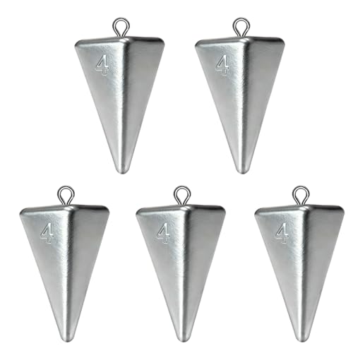 Plombs pyramidaux 113,4 g pour pêche en mer et surfcasting - Lot de 5 lestages
