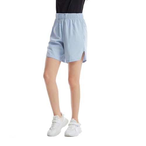 4 Packs Girls Athletic Shorts with Pockets Running Active Shorts Dry-Fit, Sports Workout Shorts for Kids Teens3