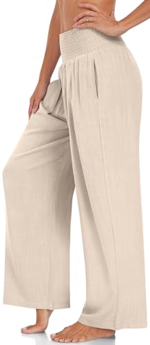Stylish Women's Linen Palazzo Pants with Pockets - Image 2
