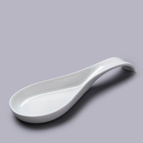 Upright White Ceramic Spoon Rest