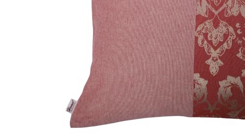 Image of Home- The Best is for You Cotton Self Design Pillow Covers Set of 2 (Red Fiore)