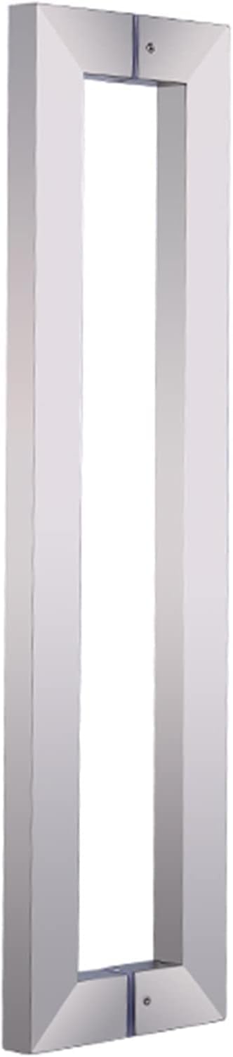 Metal Glass Door Pulls Grab Easy to Install,Door Pull Handle Internal External, Contemporary Door Handles Two-Side Design, Shower Basement Patio Door(Silver,Length 44cm(17.3inch))