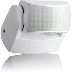 Sensores Volumetricos Para Exterior SEBSON® Detector de Movimiento Exterior IP65, Montaje Superficie en Pared, programable, 12m/180° y 3m/360°, LED Adecuado, Sensor de Infrarrojos con 2 Sensores